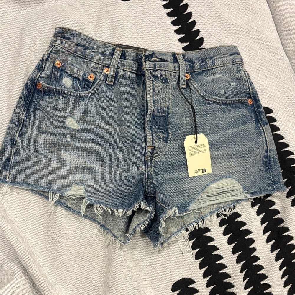 Levi's Distressed Blue Jean Shorts